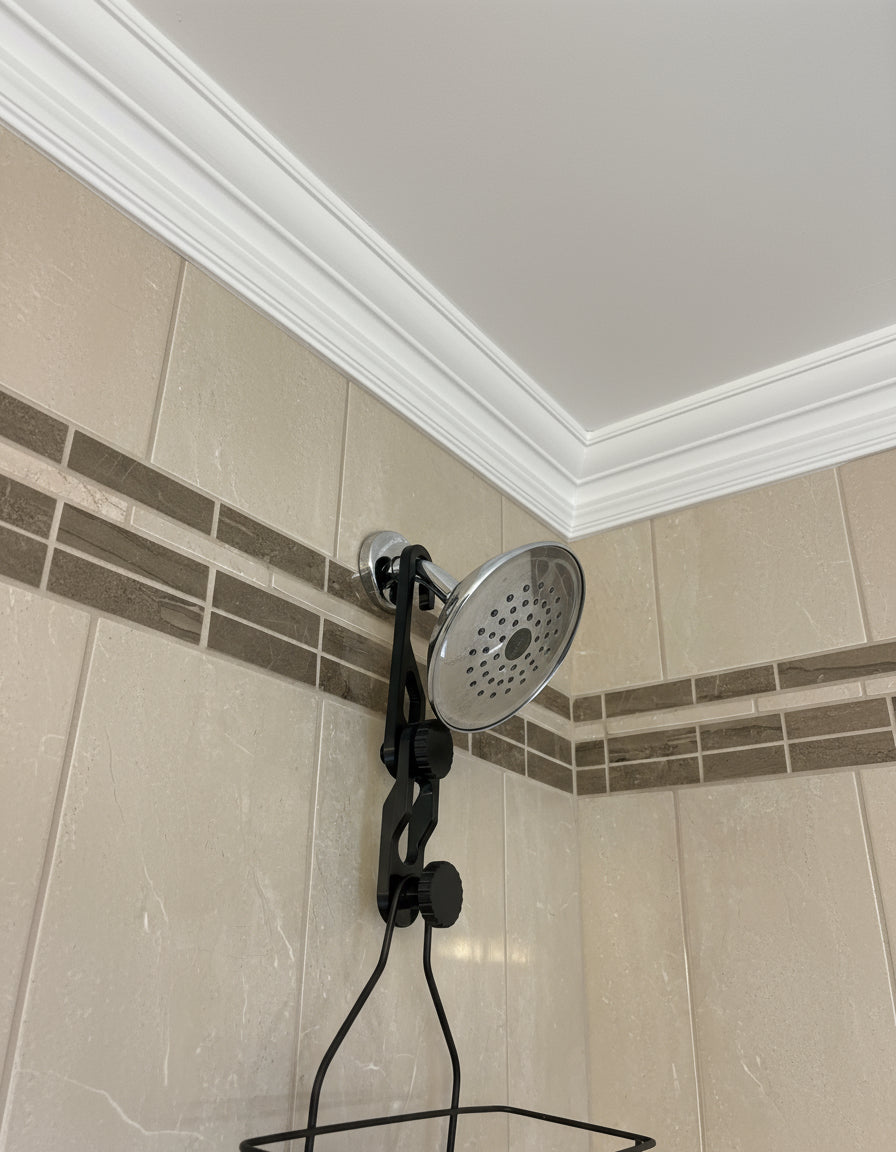 Shower head, Caddy Extension hanger. Add extension for added clearance for Caddy Shelves. 