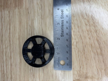 Adjustable speaker mount suitable for wall mount, deck mount, ATV, UTV, and side-by-side vehicles, designed to hold for JBL Flip 6 style speaker securely ruler reference for sized end cap