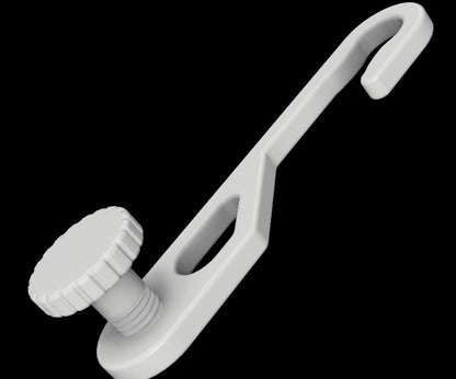 3D render of shower caddy extension-single hook option.